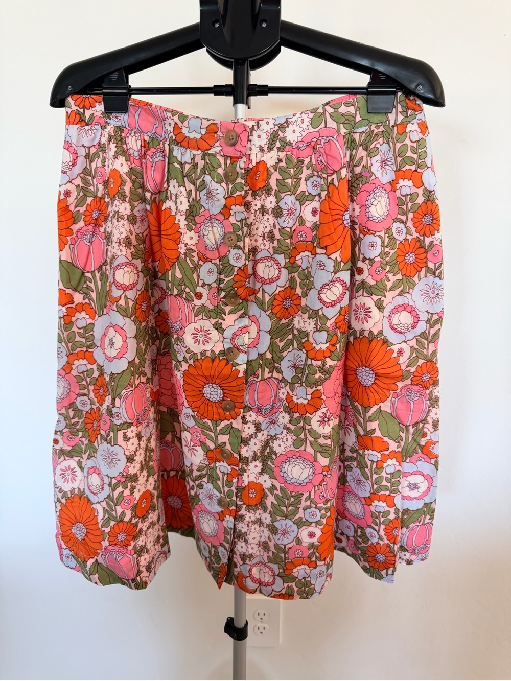 Talbots Floral Mini Skirt in Pink, Orange & Green